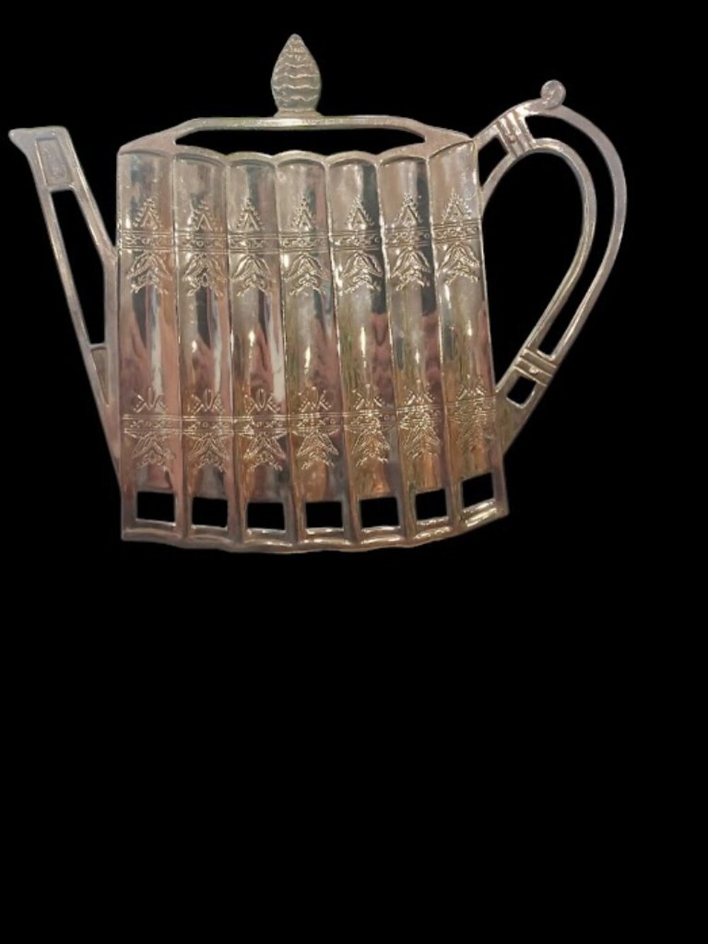 VINTAGE Godinger Silver Plated Teapot Trivet 1992 Hot Pad Serveware MCM - Picture 5 of 5